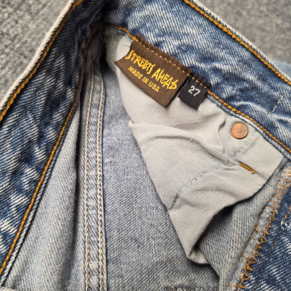 Levis 501 Vintage 80s USA Streets Ahead Beaded Turquoise Studded Denim Shorts 27 - Picture 3 of 11